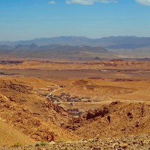 View of the desert between the High Atlas and Jbel Sarhro mountain ranges